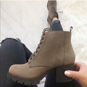 Gray Lace Up Boot